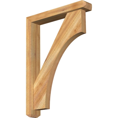 Ekena Millwork Westlake Craftsman Rough Sawn Bracket w/ Offset Brace, Western Red Cedar, 4"W x 22"D x 30"H BKT0402X22X30WTL04RWR